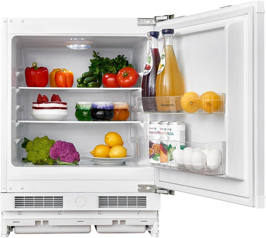 Inbouwkoelkast – Keukenkoelkast – Compacte Koelkast – Inbouw Koelapparaat – Koelkast Zonder Vriesvak – 110 Liter – Low Frost Technologie – Omkeerbare Deurscharnieren – Temperatuurregeling – LED-Verlichting