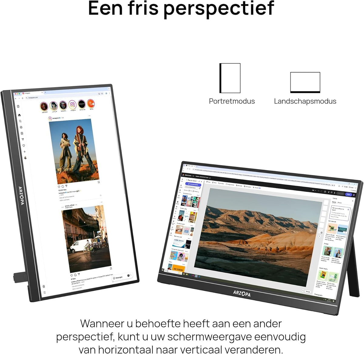 ARZOPA Portable Monitor, 17.3 Inches, Large Portable Monitor with FHD HDR IPS Display and Stand, Perfect as USB-C and HDMI Second Display for Laptop, PC, Smartphone, PS5, Xbox - QUORE