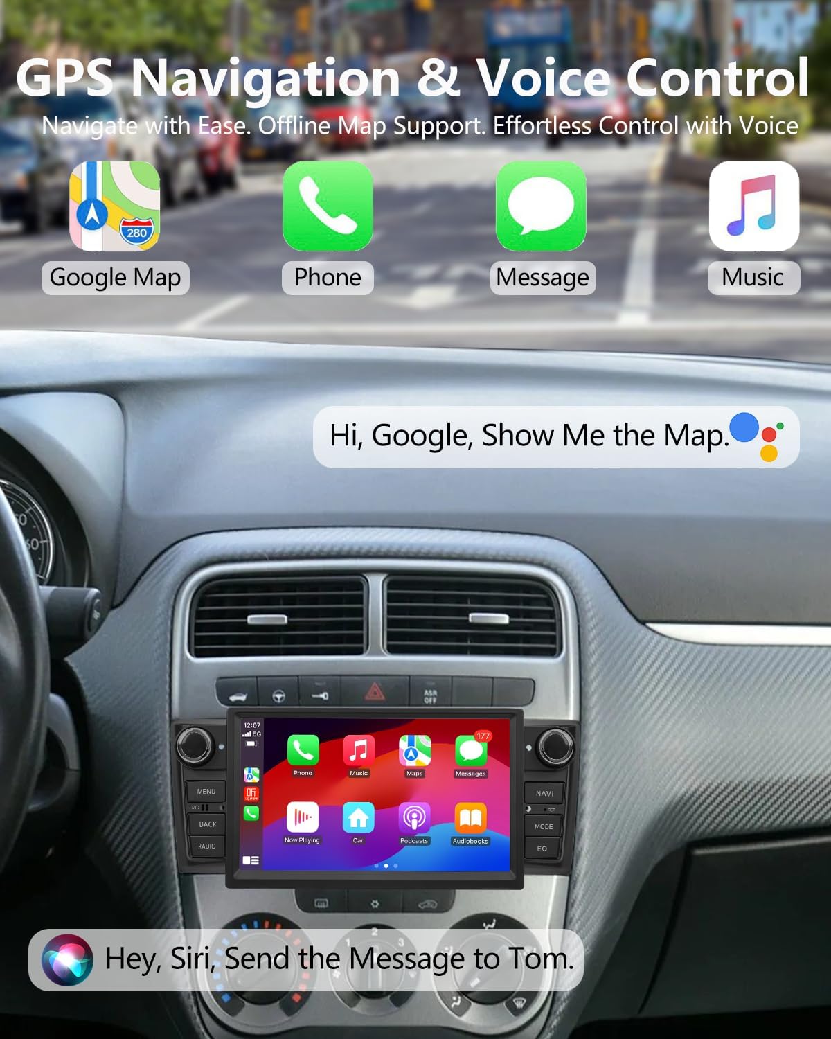 Autoradio – Auto Radio – Multimedia Radio – Inbouwradio – 2-DIN Radio – Android Auto & Draadloze CarPlay – Bluetooth & Achteruitrijcamera