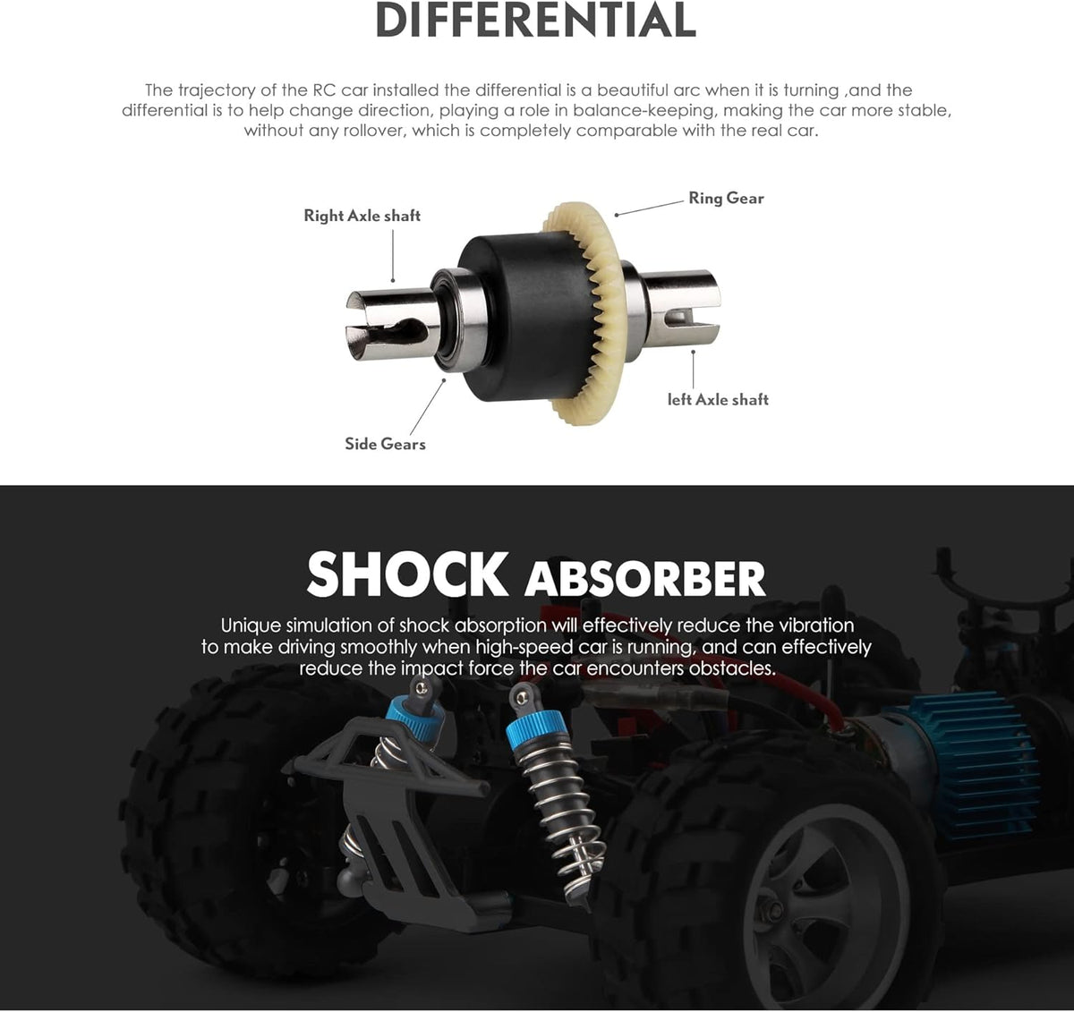 WLtoys XKS A979 Remote Control Off-road RC Car High-speed Water Proof 1:18 2.4G 4WD Foot AlloyToys For Boys Birthday Gifts A979 (A979 1B Red black)