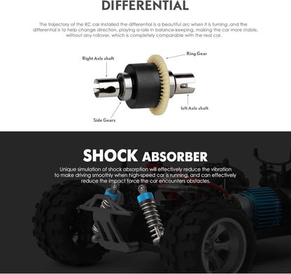 WLtoys XKS A979 Remote Control Off-road RC Car High-speed Water Proof 1:18 2.4G 4WD Foot AlloyToys For Boys Birthday Gifts A979 (A979 1B Red black)