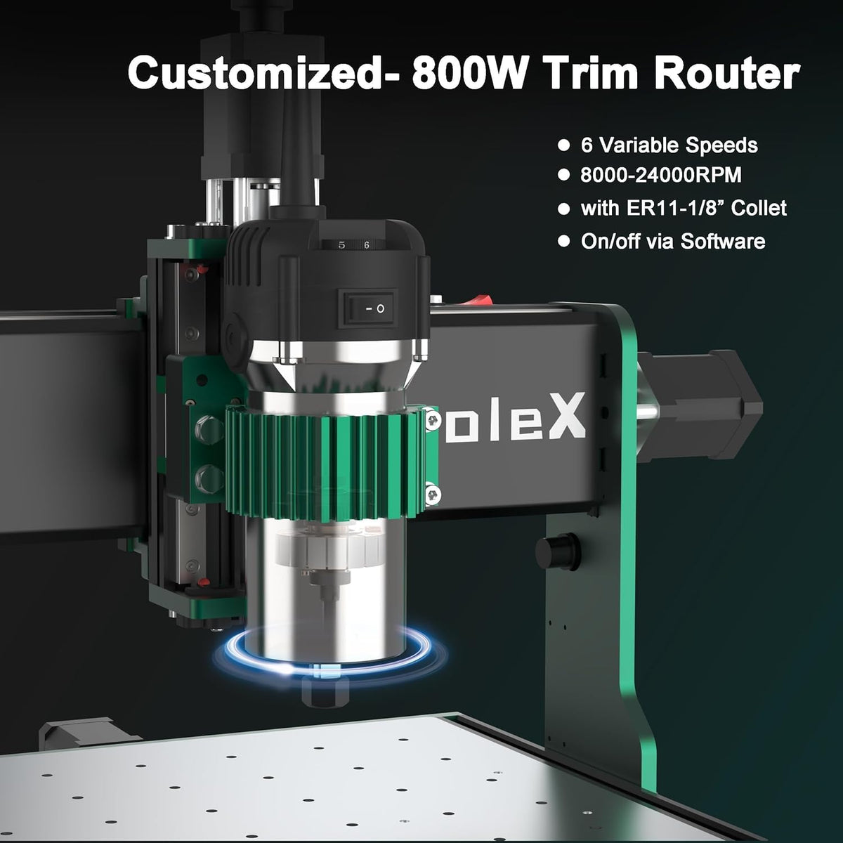 CNC-routermachine 3030-Evo Max, volledig metalen XYZ-as dubbele stalen lineaire geleiders met 800W trimmerrouter, ideaal voor het snijden van aluminium, messing, roestvrij staal, hout, acryl