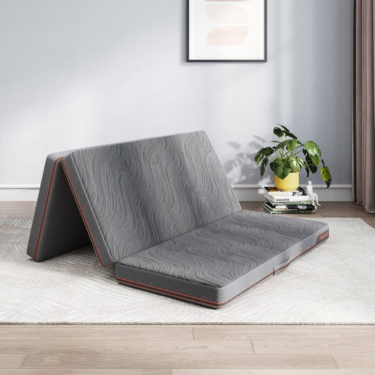 Opvouwbare Matras – Vouwmatras – Schuimmatras – Guestbed – Slapen Matras – 140 x 190 cm – 10 cm Dikte met Gelschuim – Inclusief Draagtas