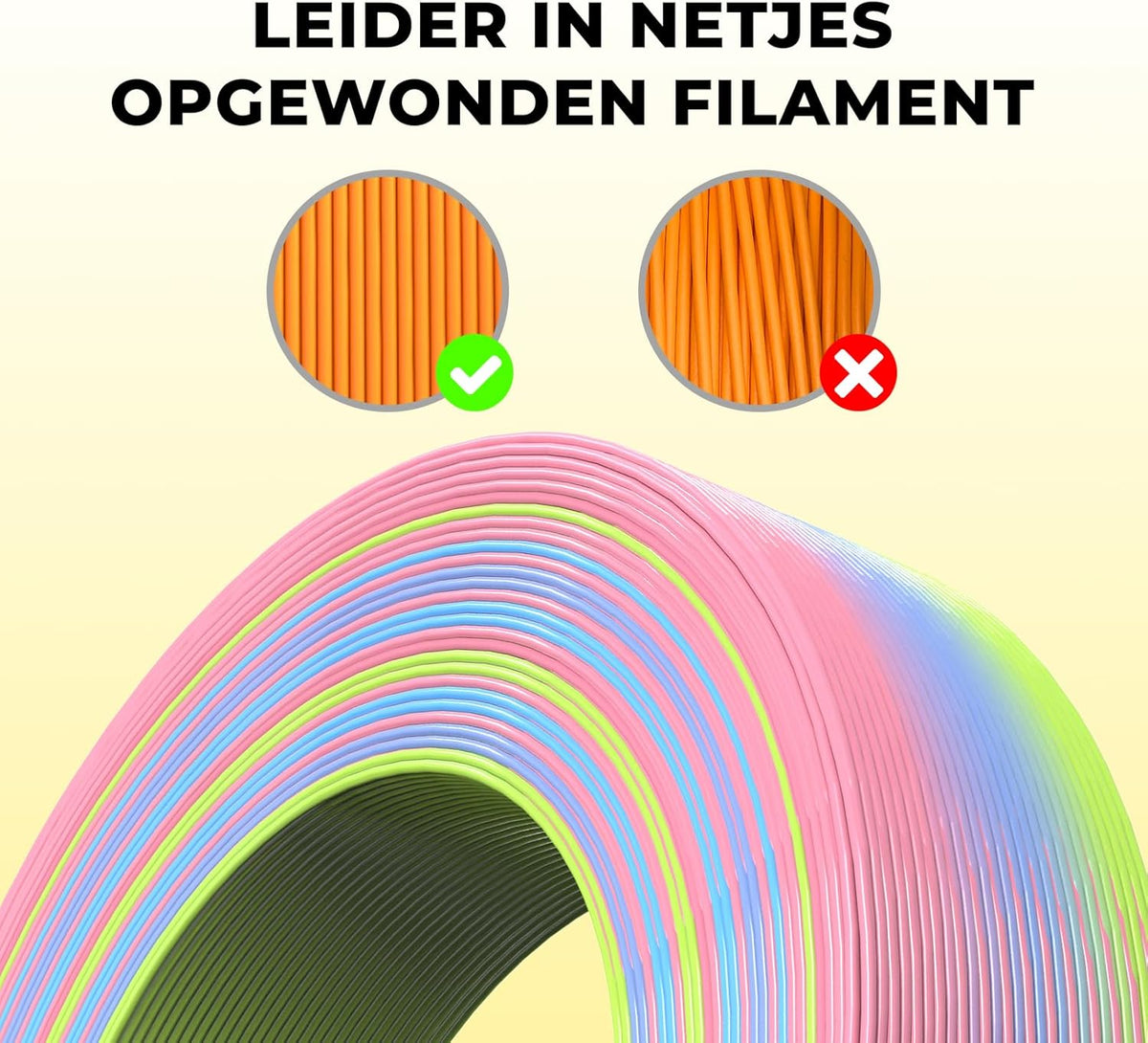PLA Filament Set – 3D Printer Filament – 3D Printdraad – 3D Printmateriaal – 3D Printer Spoelen – 1,75 mm Diameter (±0,03 mm) – 8 Kleuren Inclusief Regenboog – Vochtbestendig en Kluwen-vrij