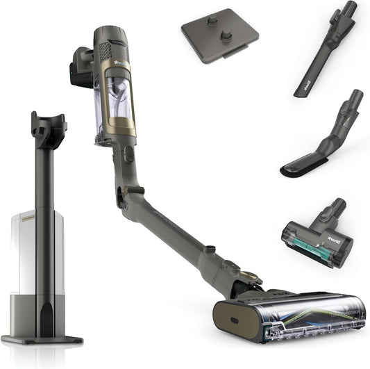 Shark PowerDetect Clean & Empty Battery Vacuum Cleaner, PowerFins Detect, Reverse Clean, 2L Station, Anti Hair Wrap Plus, 70 Min, Lightweight, Pet Hair & Surface Attachments, Grey IP3225EUT - QUORE