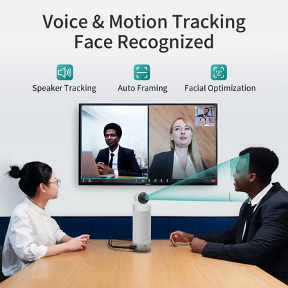 KanDao Meeting S - 1080p videoconferentiecamera voor pc/Mac/desktop, met geïntegreerd Android-systeem, gezichtsherkenning en audio-gebaseerde tracking, compatibel met Teams, Skype, Zoom.