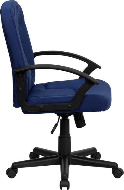 Bureaustoel – Kantoorstoel – Werkstoel – Stofferige stoel – Bureaufauteuil – Marineblauw – Middelhoge Rugleuning – Ademend Stofzitting