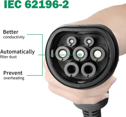 Type 2 Oplader – EV Lader – Elektrische Auto Oplader – Laadstation – Plug-in Hybride Oplader – 7 kW Vermogen – 6 Meter Kabel
