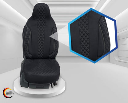BREMER SITZBEZÜGE Autostoelhoezen voor piloten, compatibel met VW Golf 5, bestuurder en passagier vanaf 2003-2009, autostoelhoezen, set van 2, zwart