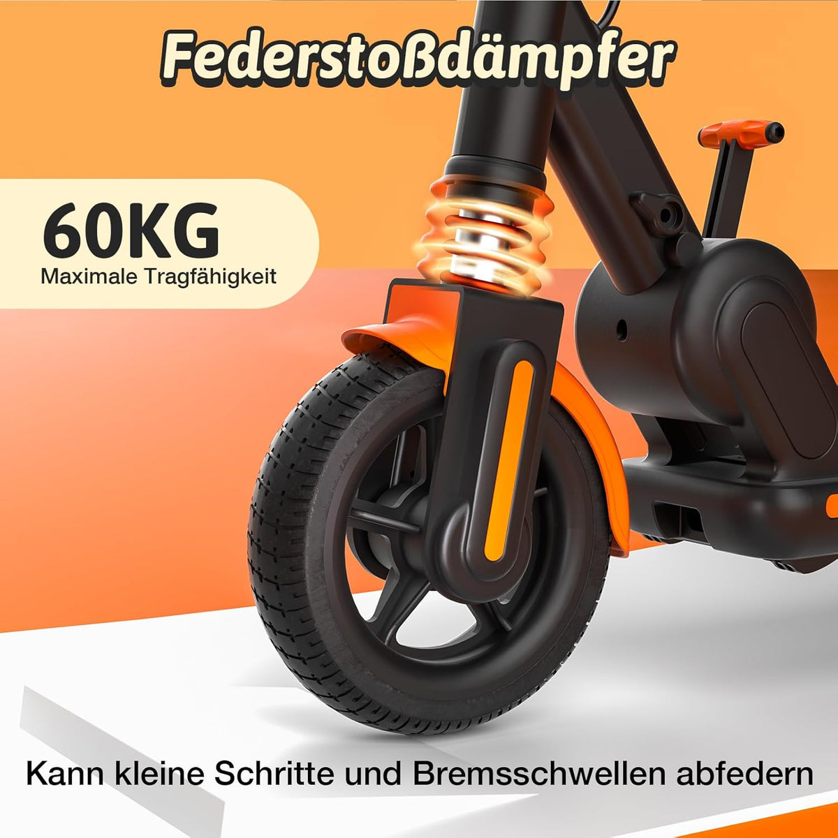 Kinderstep - Elektrische Step - Elektrische Step voor Kinderen - van 6-14 jaar - met 5Ah - 6.5 inch Banden - 15km Bereik - LED-display - 150W Motor - met Kleurrijke LED-verlichting - 4-Hoogtes Verstelbaar - Oranje