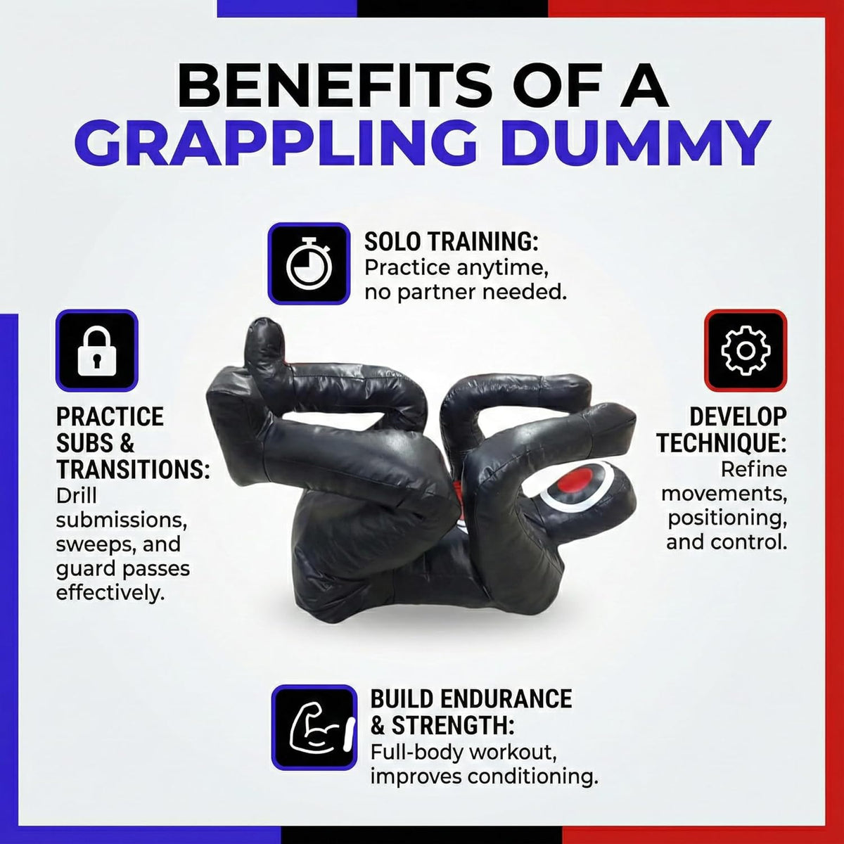 Shelly MMA Grappling Dummy - Zelfverdedigingstraining Judo Bokszak BJJ Worsteldummy - Zittende verdedigingspositie Braziliaanse JIU Jitsu Inzending - Vinyl Stof - 170 cm ONGEVULD