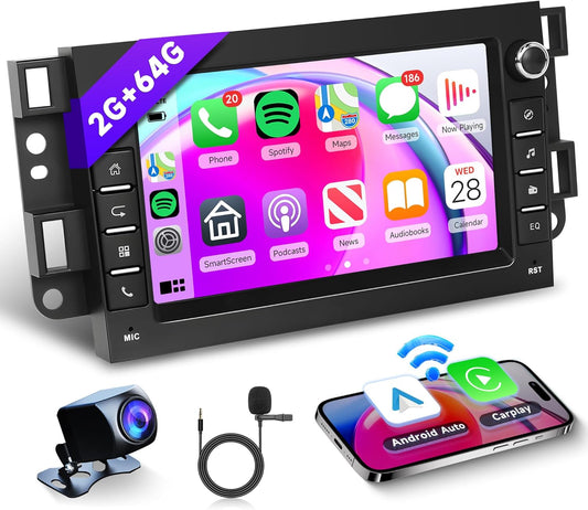 2 Din Auto Radio – Multimedia Ontvanger – Navigatiesysteem – CarPlay Radio – Android Auto Radio – 7 Inch Touchscreen – Draadloze CarPlay & Android 13 - QUORE