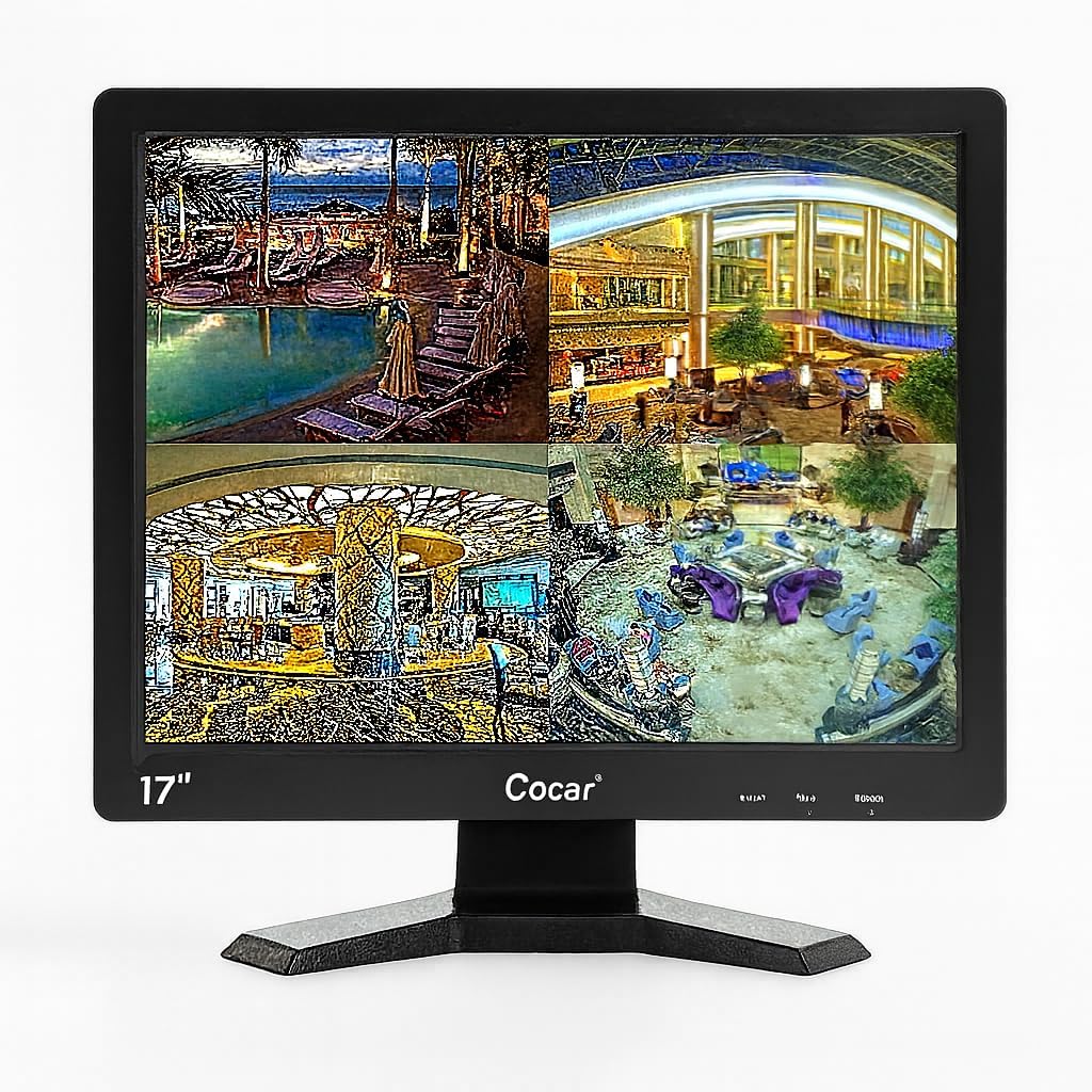 12/15/17/19 inch 4:3 HD CCTV LCD-veiligheidsscherm met VGA HDMI AV BNC. 17 inch CCTV-monitor, zwart.