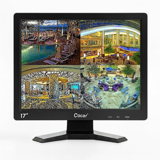 12/15/17/19 inch 4:3 HD CCTV LCD-veiligheidsscherm met VGA HDMI AV BNC. 17 inch CCTV-monitor, zwart.