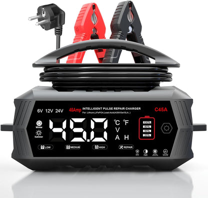 LiFePO4 Autoacculader – Acculader – Batterijlader – Oplader – Voertuiglader – 45 A Laadstroom – Automatische Seizoensaanpassing