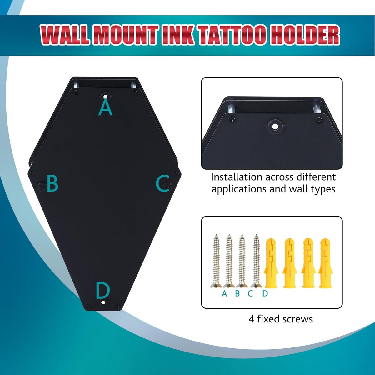 POARMEEY Tattoo Inkt Rack Tattoo Houder, 68 Gaten Tattoo Permanente Make-up Pigment Inkt Flessenhouder Stand Rack Organizer
