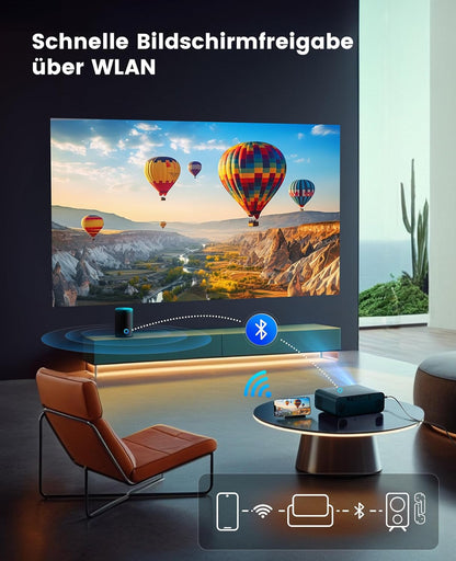 【Autofocus/trapeziumcorrectie】Beamer, Full HD 1080p, 9800 lumen, beamer, WiFi6, Bluetooth, trapeziumcorrectie, 4P/4D, 300 inch led-display, home cinema video, smartphone, PS5