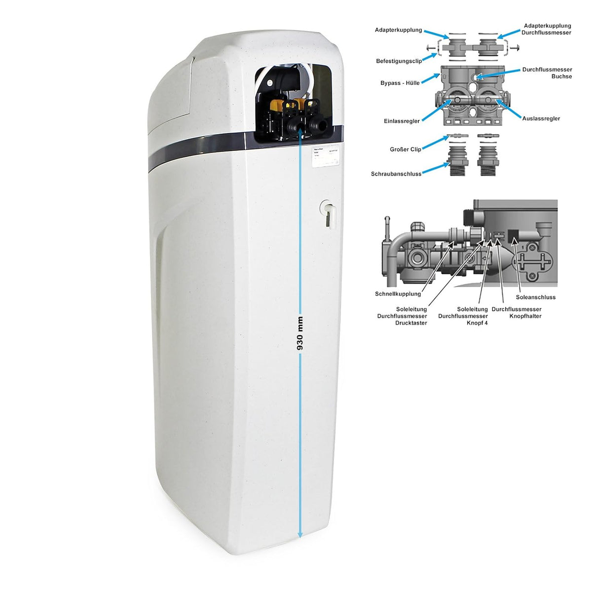 Volautomatische Waterontharder – Ontkalker – Waterverzachter – Ionenwisselaar – Kalkverwijderaar – 25 Liter Harsreservoir – Max. 2000 L/H