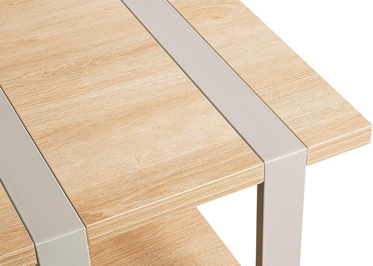 HAKU Bijzettafel, eiken, grijs (kasjmiergrijs), metaal, spaanplaat - afmetingen: 45 x 45 x 45 cm (b x h x d), stijl: modern