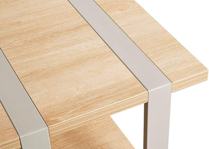 HAKU Bijzettafel, eiken, grijs (kasjmiergrijs), metaal, spaanplaat - afmetingen: 45 x 45 x 45 cm (b x h x d), stijl: modern