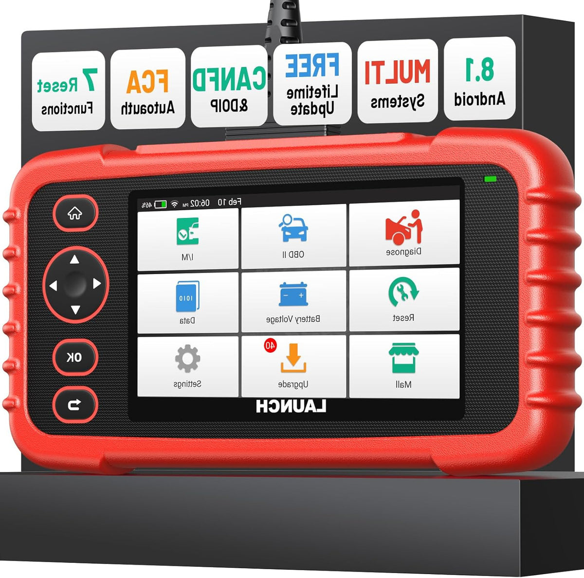 OBD2 Scanner – Auto Diagnosetool – Foutcode Lezer – Autodiagnose Apparaat – Motor Diagnosesysteem – 5 Inch Touchscreen – 7 Resetfuncties inclusief AutoVIN en WLAN Updates