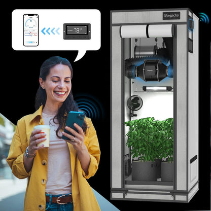 100mm intelligente buisventilator Wifi App, 365 m³/h inlin eafvoerventilator 3000 RPM,Driefasige EC-motor, voor verwarming,koeling, booster, groeitenten, hydroculturen, thuisgebruik.