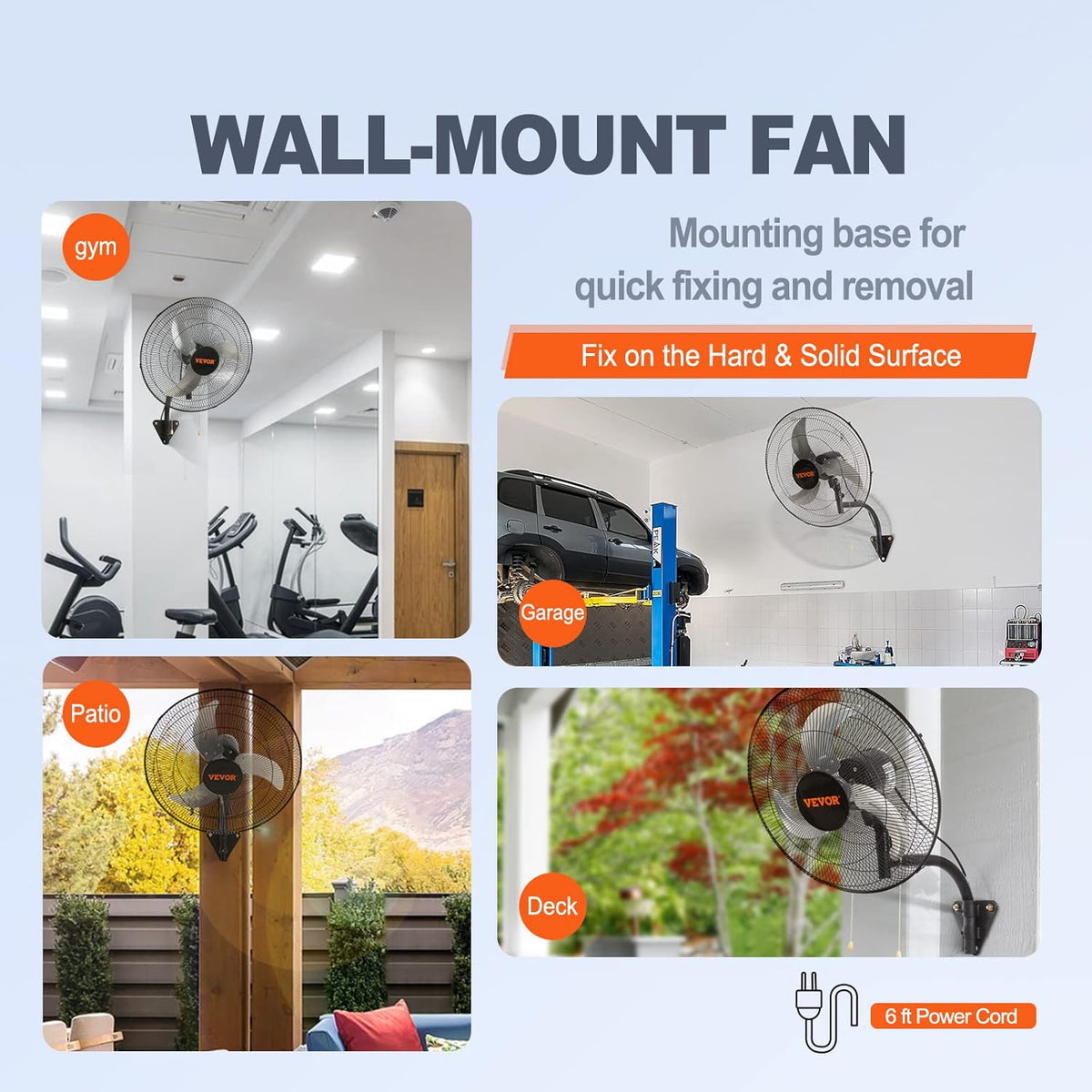 Wandventilator Zwart – Muurventilator – Industriële Ventilator – Werkplaatsventilator – Garageventilator – 49 Cm – 4650 CFM, 90° Oscillatie