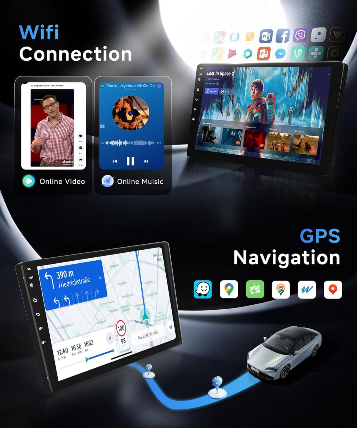 Rimoody 6G+128G 8 Core Android Autoradio voor Audi A3 S3 RS3 8P 8VS 8PA 2003-2012, 9 inch touchscreen autoradio met carplay draadloze Android Auto Mirror Link Bluetooth FM/RDS/EQ WiFi GPS