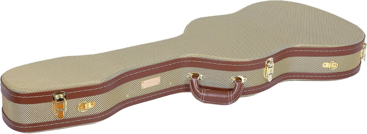 Crossrock Hard-Shell Houten Koffer voor Telecaster en Stratocaster Stijl Elektrische Gitaren met Verwijderbare Schouderriemen-Tweed (CRW700STTW), Tweed, Elektrische St