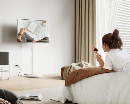 Mobiele Tv-Standaard – Tv-Standaard Op Wielen – Tv-Trolley – Tv-Statief – Televisiestandaard – Voor 24-48 Inch Tv’s – In Hoogte Verstelbaar 1000-1200 Mm