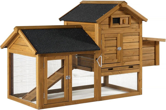 Chicken coop wood with nesting box "Poulette" - Brown - maroon