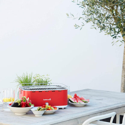 Barbecook tafel bbq Carlo houtskool barbecue met draagtas, geschikt voor 6 personen, Chili Pepper 44x33x21cm