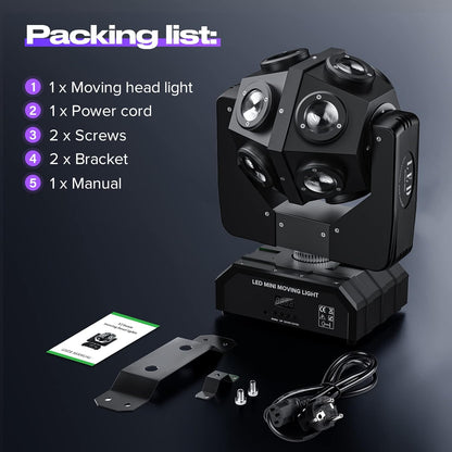 UKing 150W RGBW Moving Head Light LED partylicht schijnwerper, DMX podiumlicht met geluid geactiveerd voor Kerstmis DJ Bar Disco Club