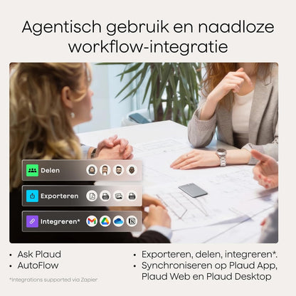Plaud Note Digitale AI Spraakrecorder voice recorder met AI Transcriptie en samenvattingen audio ondersteunt 112 talen audio recorder voor colleges vergaderingen (Zilver Note met Zwarte Hoes)