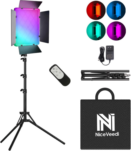 RGB Videolicht – Led Videolamp – Fotolamp – Studioverlichting – Paneellamp – 2-Pack – 40W – 2700K-6500K – Met Afstandsbediening En Telefoonhouder