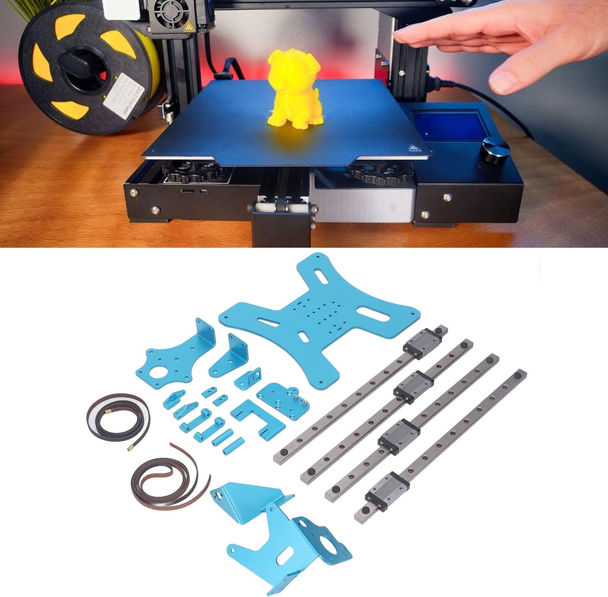 Asriem voor 3D printer, reserveonderdelen voor lineaire geleiderail van 300 mm, eenvoudig te installeren met schroefpakketten voor ender 3 pro v2 voor ender 3 pro, Accessoires voor 3D printers