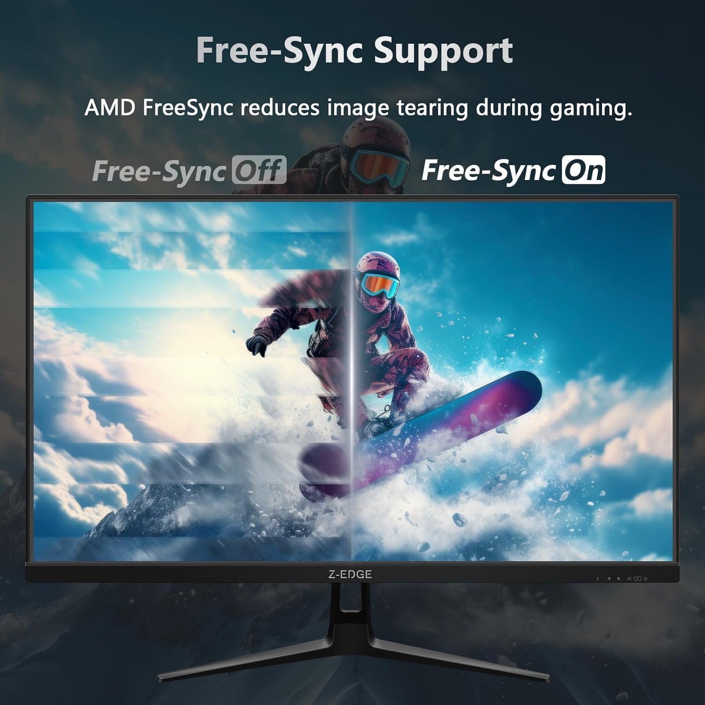 Z-Edge Gaming PC-scherm 24'' 240 Hz, IPS-paneel, 1ms, FreeSync, FHD(1920x1080), Gamingmonitor 16:9, Verstelbare helling, 2× HDMI2.0 & 2× DP1.4, 350cd/m², HDR10, VESA 75 * 75mm (DP-kabel inbegrepen)