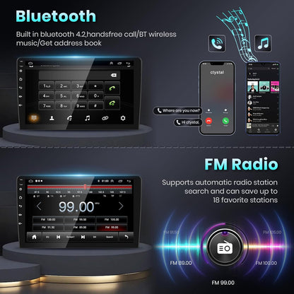 【2+64G】9''Autoradio 2 Din voor Renault Dacia SANDERO 2014-2017 Draadloze Carplay Android Auto met Bildschirm,Radio met Bluetooth HiFi RDS/FM+AHD Rückfahrkamera+CANBUS