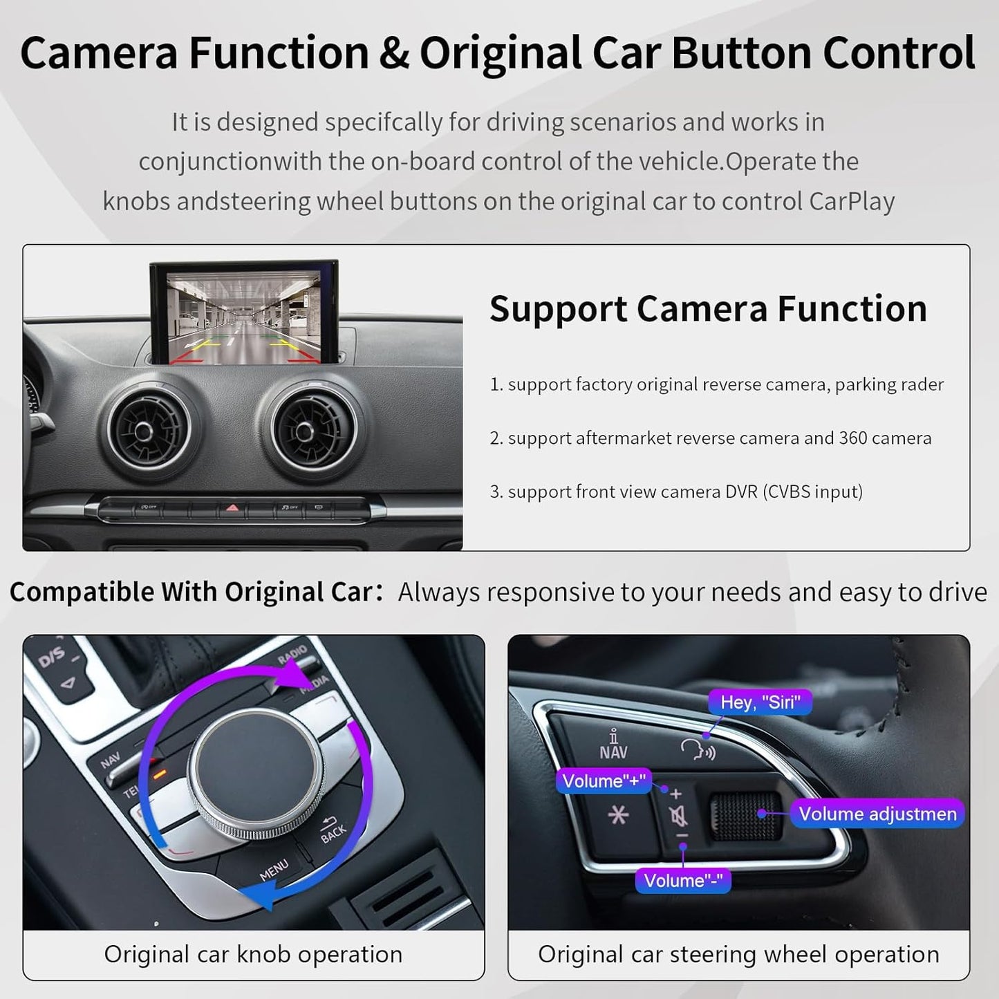 Draadloos CarPlay Android Auto Interface – CarPlay Module – Android Auto Adapter – Infotainment Upgrade – Auto Multimedia Decoder – Draadloze Connectiviteit – Ondersteuning Siri & Achteruitrijcamera