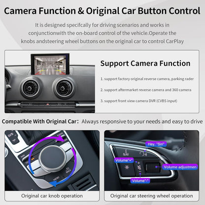 Draadloos CarPlay Android Auto Interface – CarPlay Module – Android Auto Adapter – Infotainment Upgrade – Auto Multimedia Decoder – Draadloze Connectiviteit – Ondersteuning Siri & Achteruitrijcamera