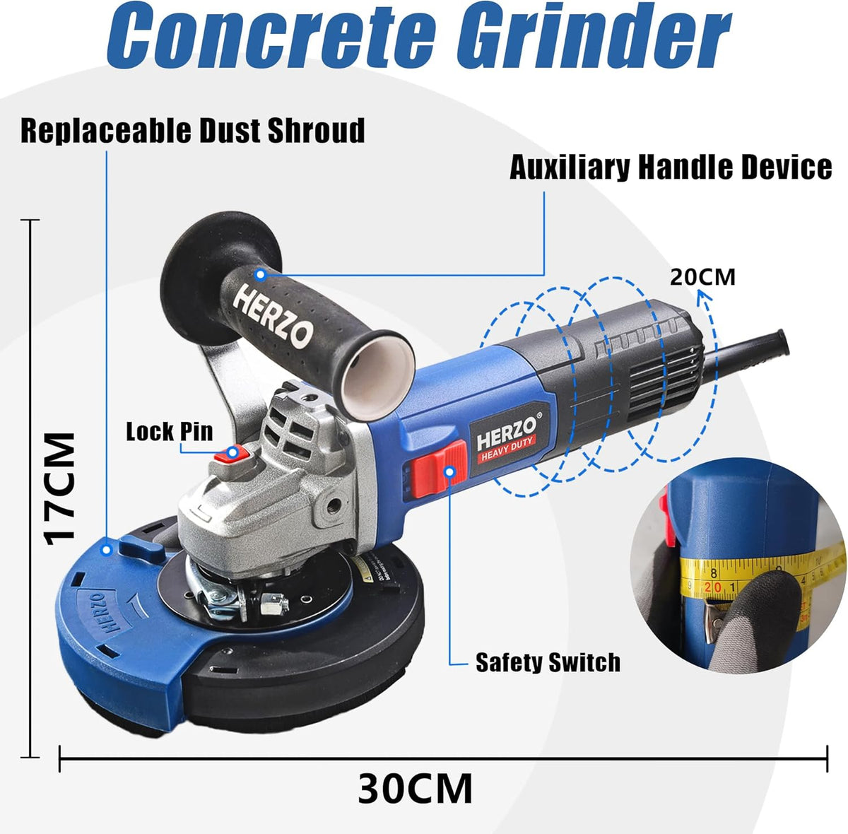 Betonschuurmachine 125 Mm – Betonslijper, Slijpmachine, Diamantslijper, Vloerschuurmachine – 1400 W – Instelbaar Toerental