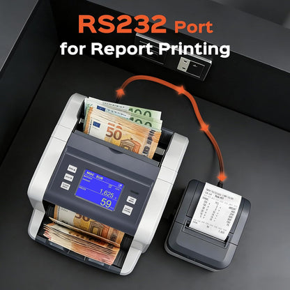 Bonvoisin Professionele bankbiljettenteller, waardetelling voor gemengde sneden, geldtelmachine met valse herkenning 1CIS/UV/IR/MG, bankbiljettenteller touchscreen, 1500 bankbiljetten/min