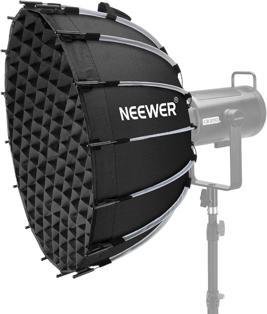 NEEWER Parabolic Softbox Kit, 23,6 inch Bowens Mount Soft Box met lichtdiffusors voor studiofotografie, video-opname, streamingverlichting, compatibel met Aputure 120d, compatibel met Godox SL60w