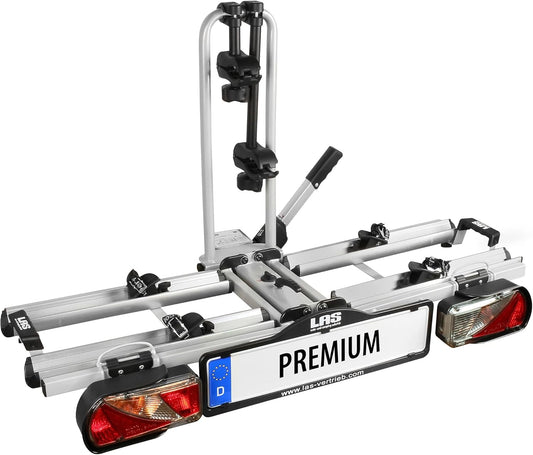 LAS 12011LAS Premium Bicycle Carrier E-Bike Rack Fully Pre-Assembled, Anti-Theft Protection, for 2 Bikes, Tow Bar - QUORE
