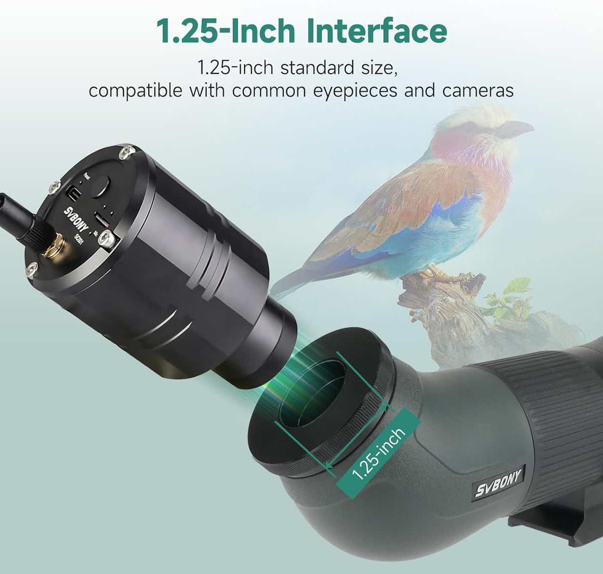 Svbony SA401 APO Spotting Scope, 25-75x100 Dubbele ED Objectieflens Apochromatisch FMC Spotting Scope, met SC001 WiFi Camera, SA405 1,25" Adapter, IPX6 Waterdicht, for Bird Watching Landscape