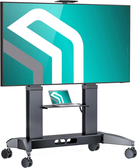 Verrijdbare TV-standaard – TV-wagen, TV-voet, vloerstandaard, tv-stand met wielen – Zwart – Voor 70-110 inch tv's – Draagvermogen tot 130 kg