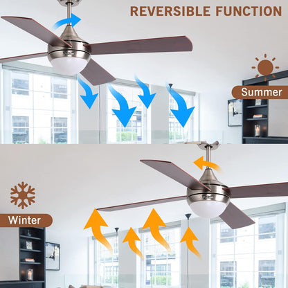 Ovlaim Plafondventilator, 122 cm, met dimbare ledverlichting en afstandsbediening, lamp met bruine ventilator, 6 windsnelheden, DC-motor, ultralicht, voor slaapkamer, terras
