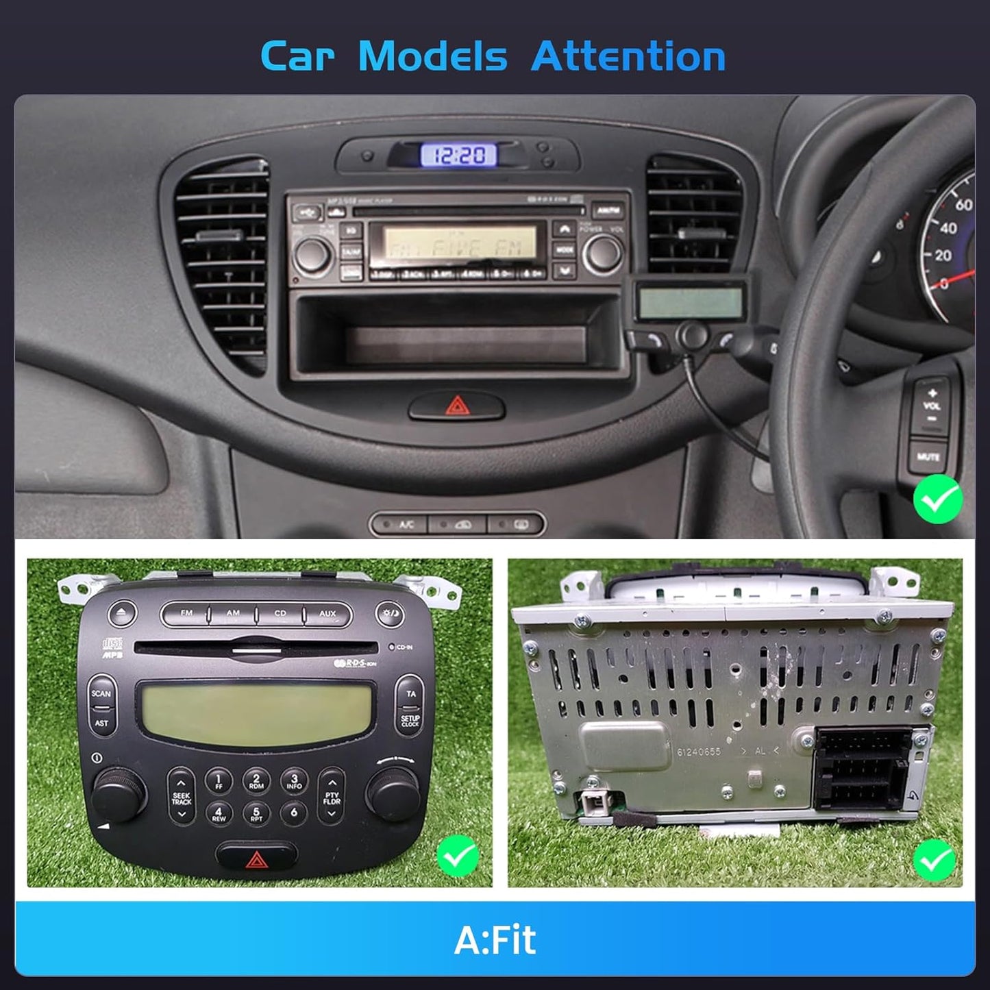 Autoradio – Auto Radio – Multimedia Systeem – Inbouw Radio – 1-DIN Radio – 9-Inch In-Cell Scherm – Android 15 – Draadloze CarPlay & Android Auto