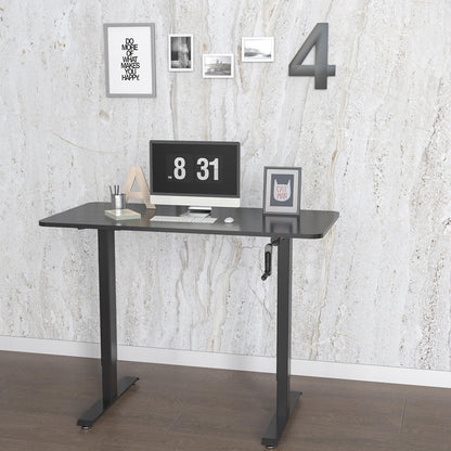 hjh OFFICE 802115 bureau in hoogte verstelbaar 120 x 60 cm Stand CR zwart computertafel handmatig verstelbaar
