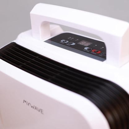 My Wave Draagbare luchtontvochtiger, 10 l, vermindert vocht, anti-schimmel, ideaal voor ruimtes tot 15 m², timer voor maximaal 24 uur en controlelampje